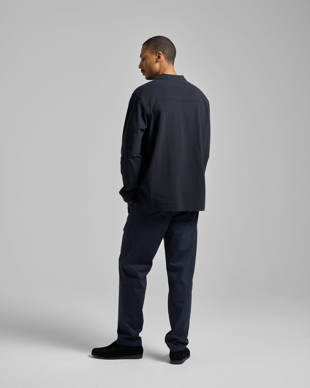 Long Sleeve Pique Pocket Polo
