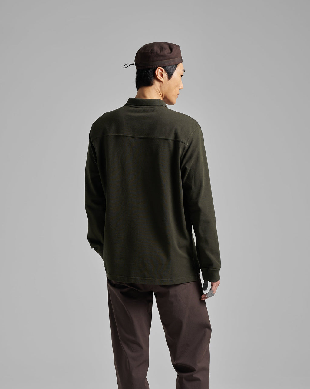 Long Sleeve Pique Pocket Polo