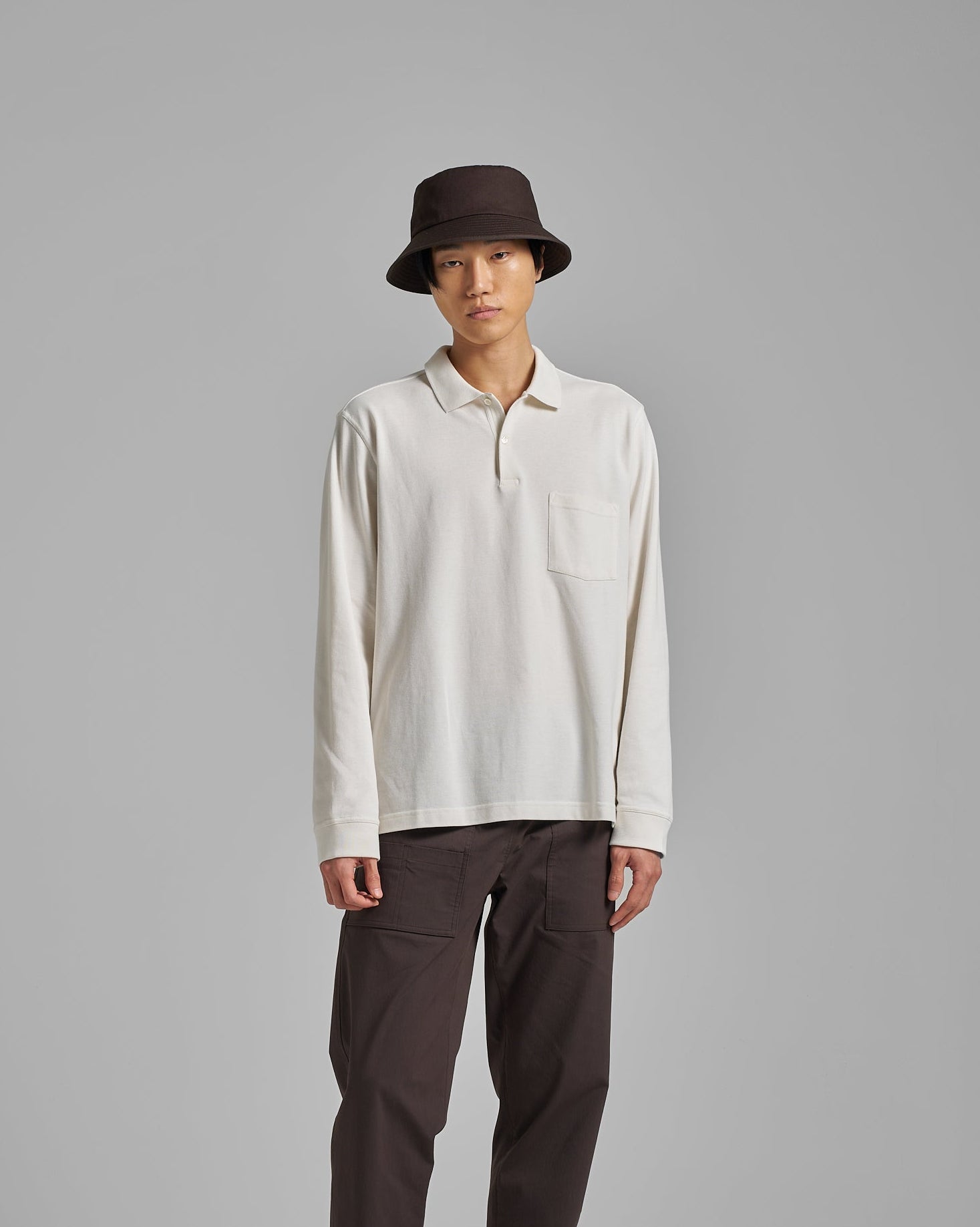 Long Sleeve Pique Pocket Polo