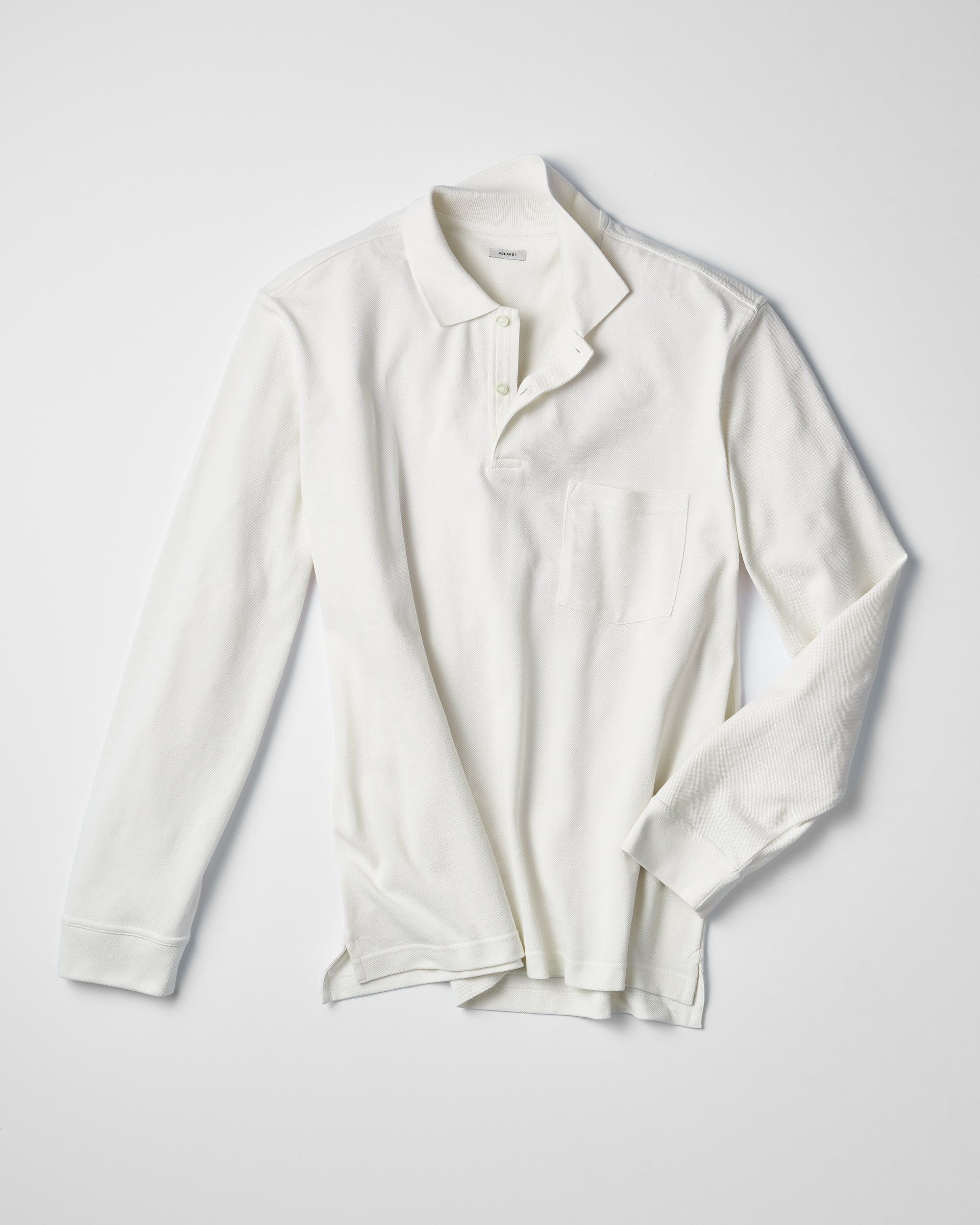 Long Sleeve Pique Pocket Polo