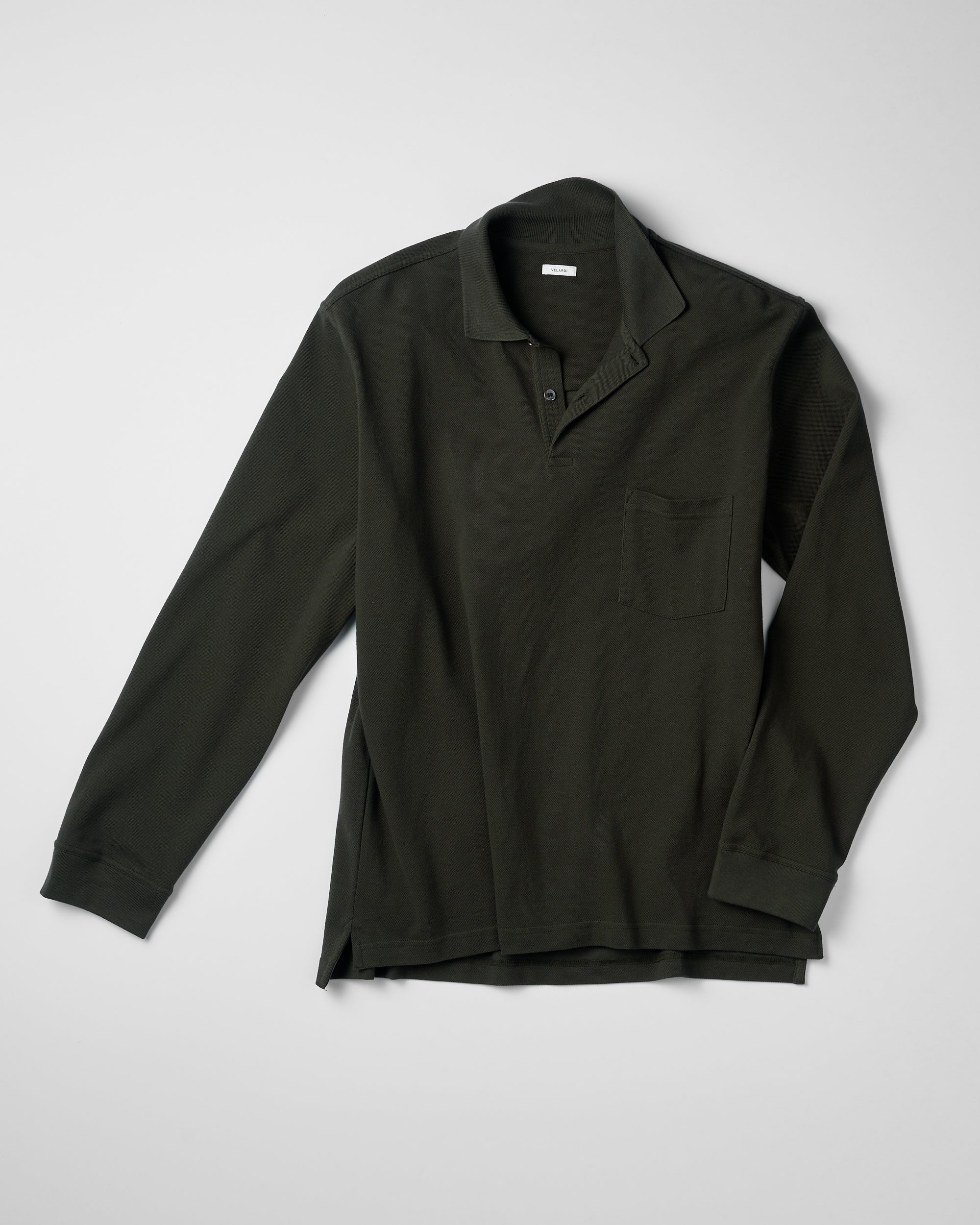 Long Sleeve Pique Pocket Polo