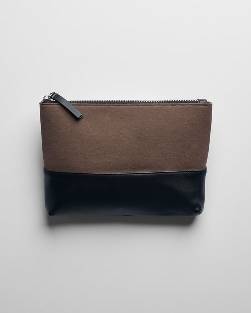 Canvas & Leather Zip pouch