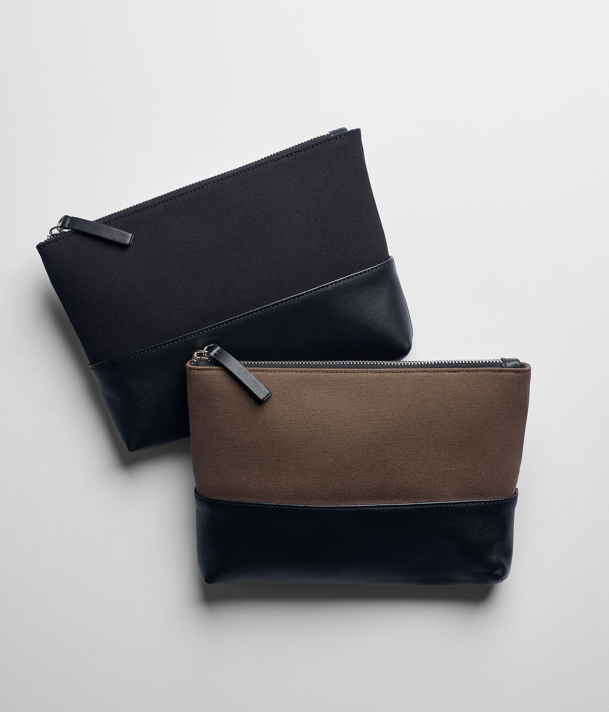 Canvas & Leather Zip pouch